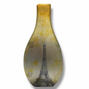 Eiffel Tower Paris France Decorative Vase Gold Tones Home Decor Vintage Look